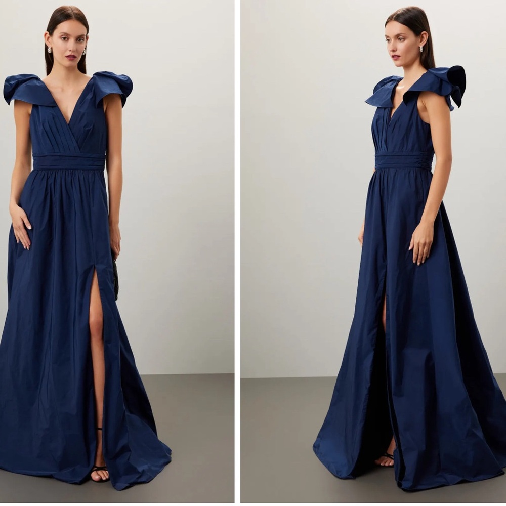 Marchesa Notte ruffled taffeta gown